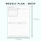 Personal Wide Inserts - Weekly Plan - WO2P - with Calendar