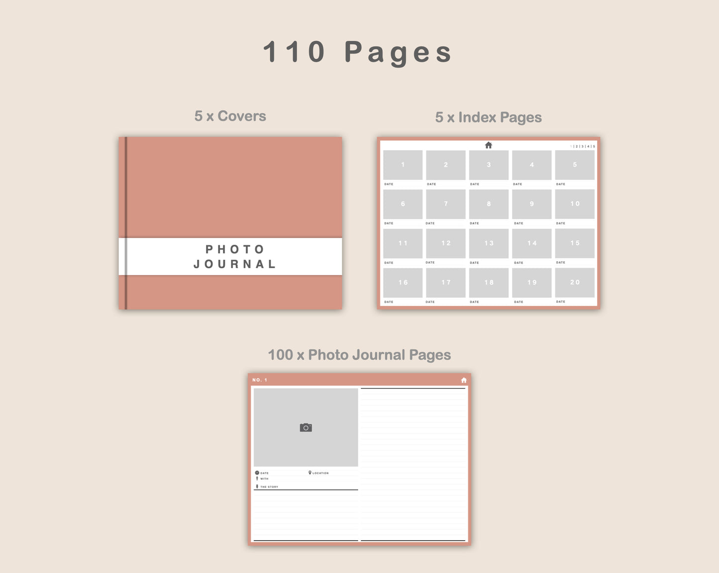 100 Digital Photo Album - Neutral