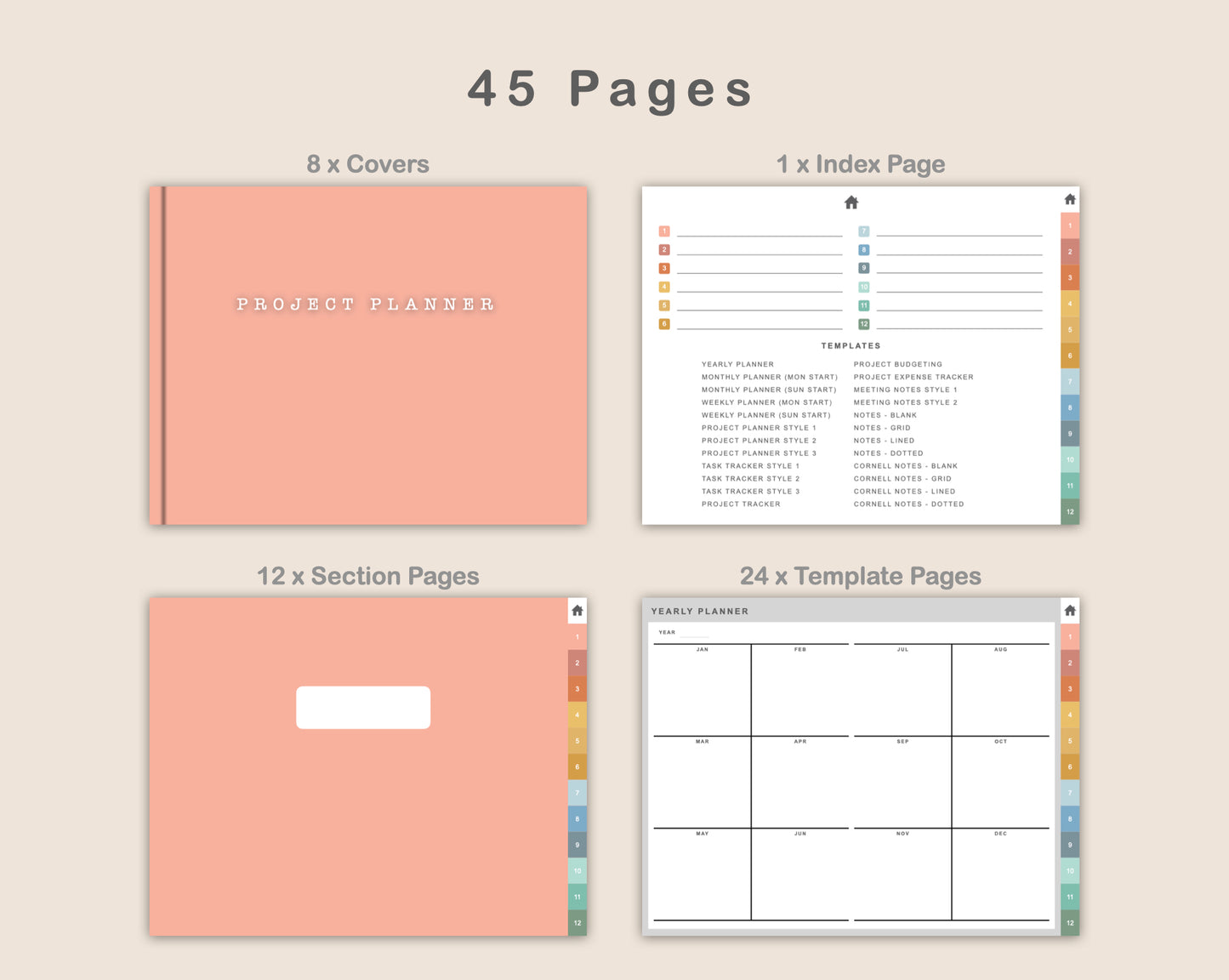Digital Project Planner - Landscape - Boho