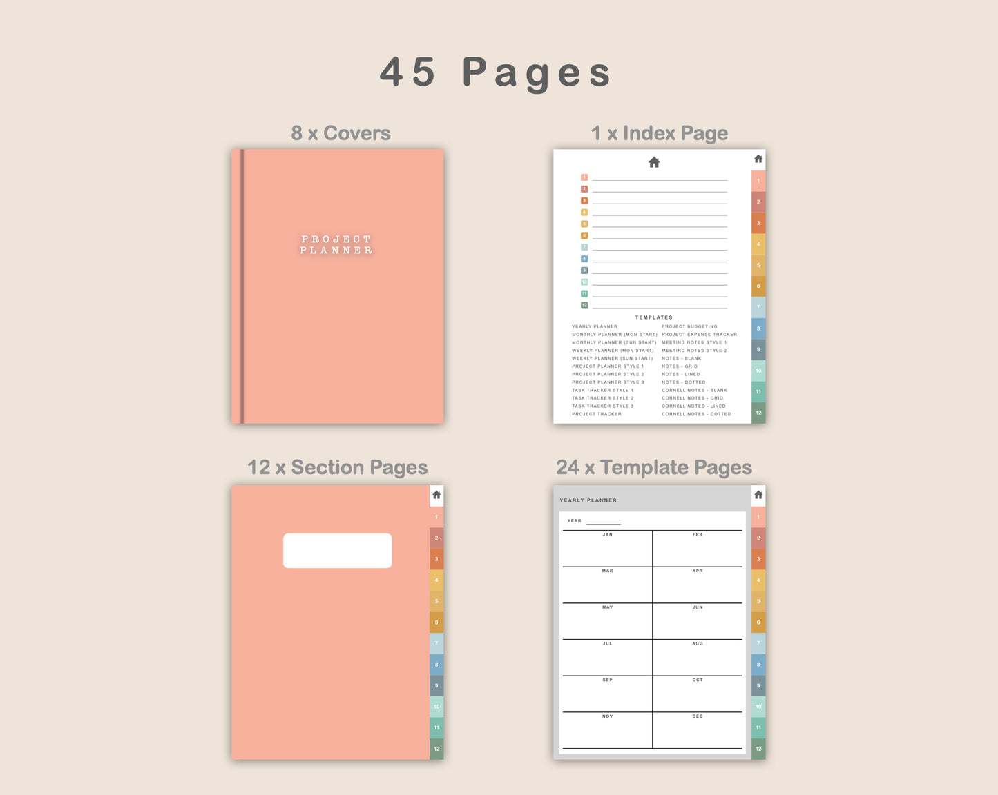 Digital Project Planner - Portrait - Boho