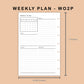 Mini Happy Planner Inserts - Weekly Plan - WO2P - with Calendar