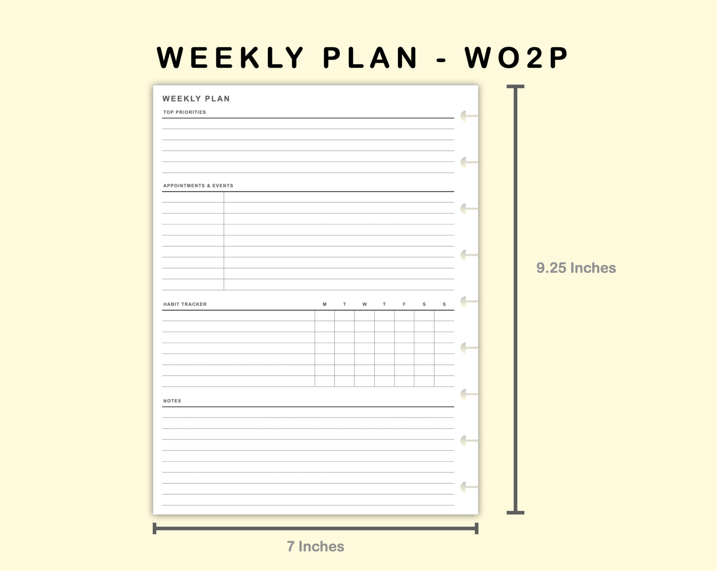 Classic HP Inserts - Weekly Plan - WO2P - with Habit Tracker
