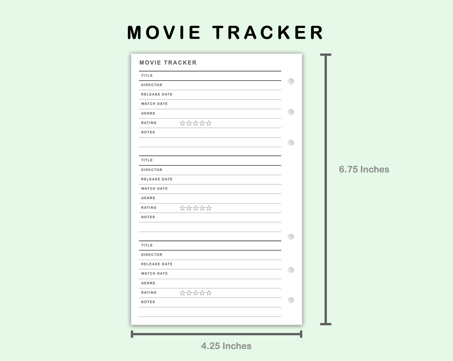 FC Compact Inserts - Movie Tracker