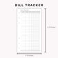 Personal Inserts - Bill Tracker