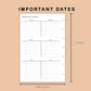 Mini Happy Planner Inserts - Importanat Dates