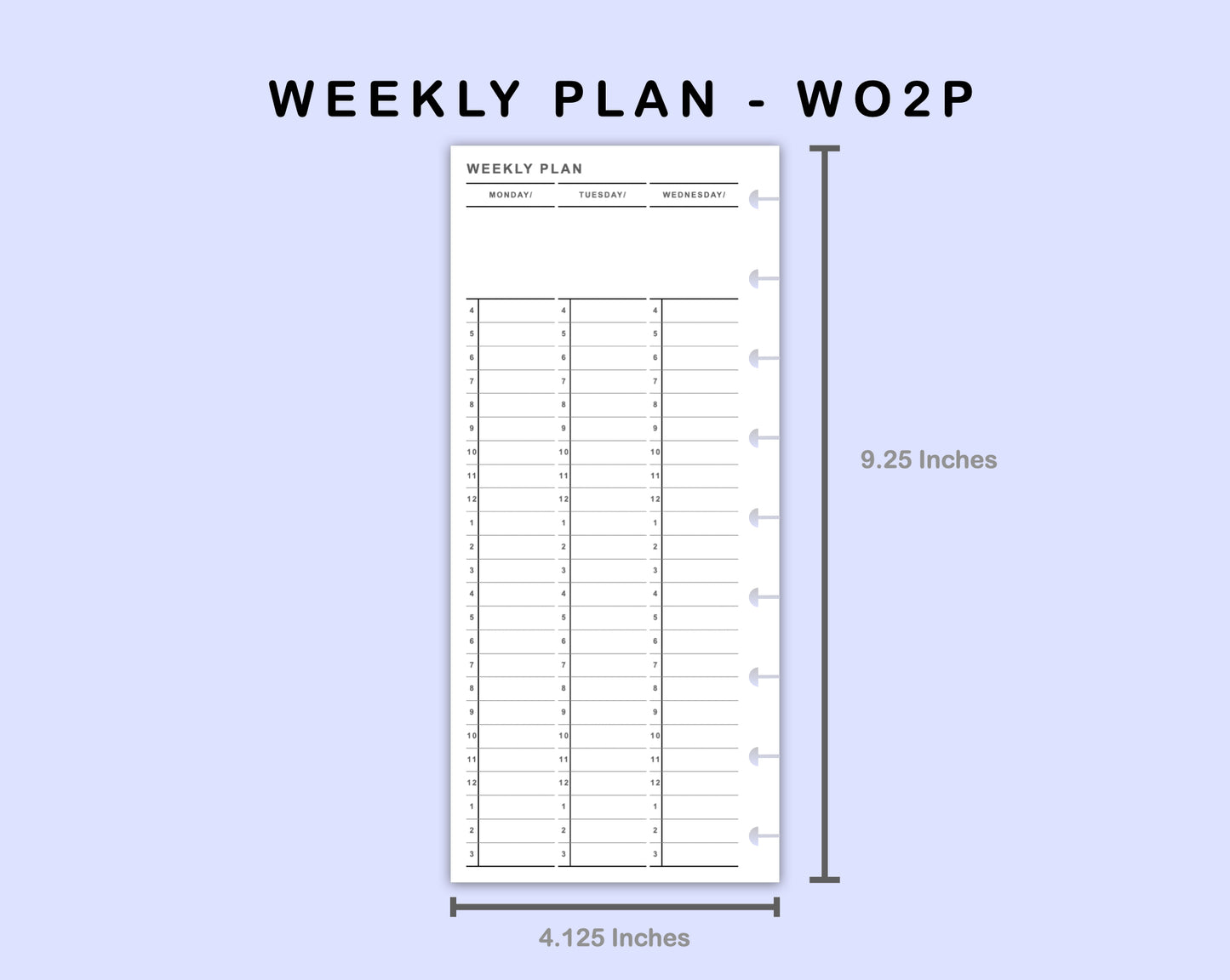 Skinny Classic HP Inserts - Weekly Plan - Vertical