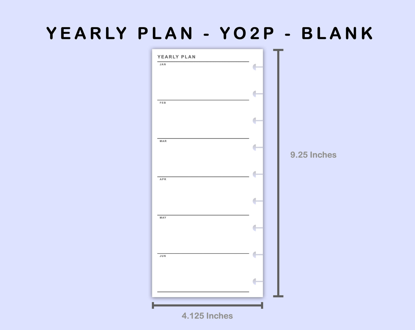 Skinny Classic HP Inserts - Yearly Plan - YO2P - Blank