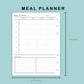 B6 Wide Inserts - Meal Planner with Grocery List