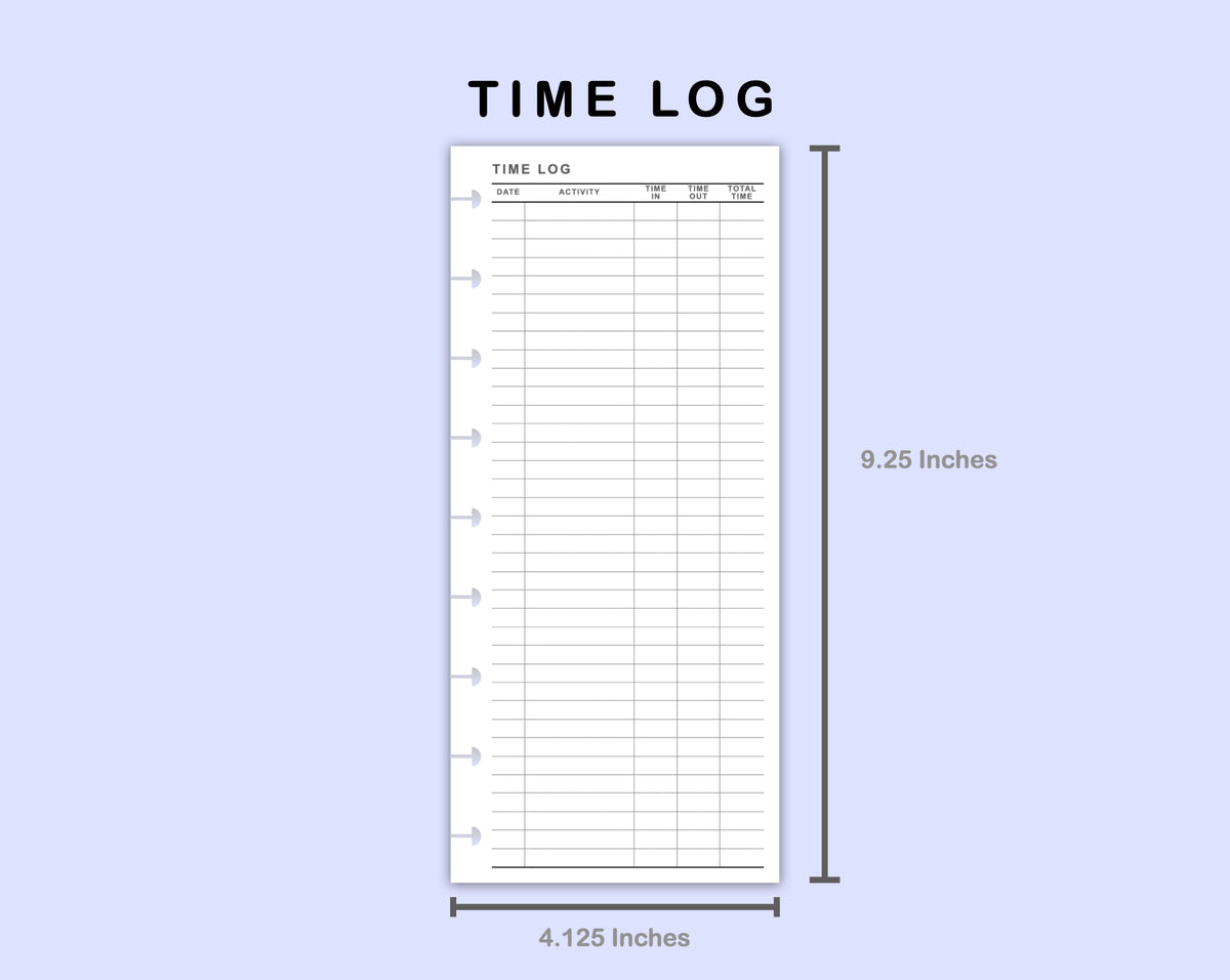 Time Insert Paper Skinny Classic HP Inserts - Time Log – kjunstudio