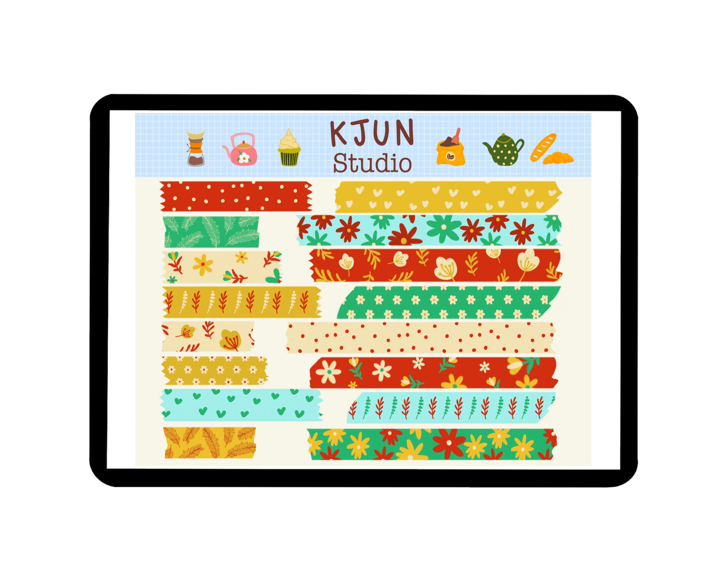 Digital Washi Tape - Fruity Floral