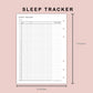 B6 Inserts - Sleep Tracker