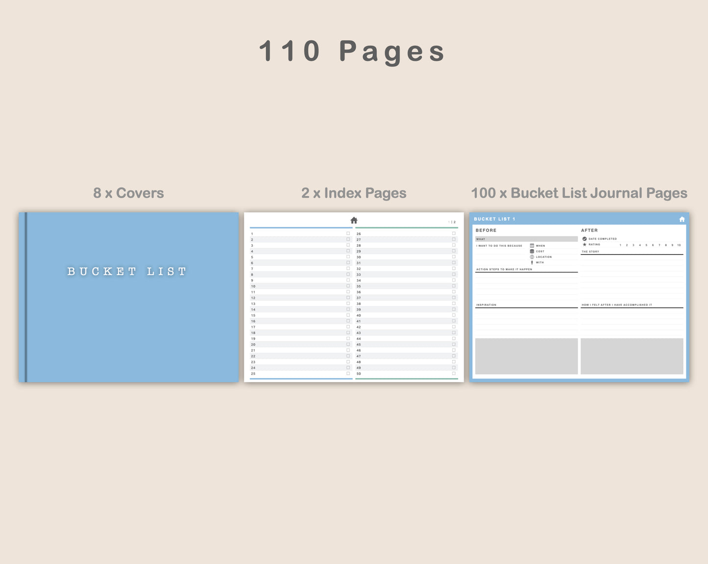 Digital Bucket List Journal - Pastel