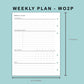 B6 Wide Inserts - Weekly Plan - WO2P - with Habit Tracker