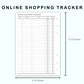 Personal Wide Inserts - Online Shopping Tracker