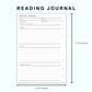 Personal Wide Inserts - Reading Journal