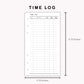 Personal Inserts - Time Log