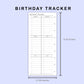 Skinny Classic HP Inserts - Birthday Tracker