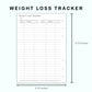 Personal Wide Inserts - Weight Loss Tracker