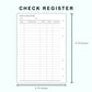 Personal Wide Inserts - Check Register