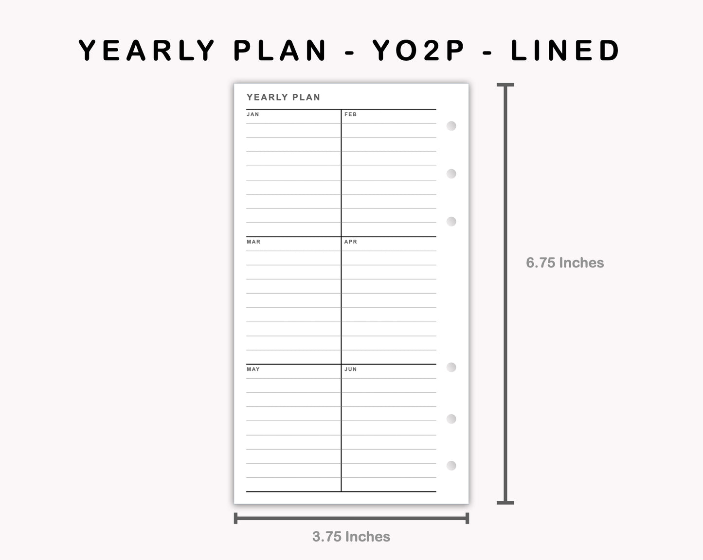 Personal Inserts - Yearly Plan - YO2P - Lined