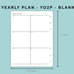 B6 Wide Inserts - Yearly Plan - YO2P - Blank