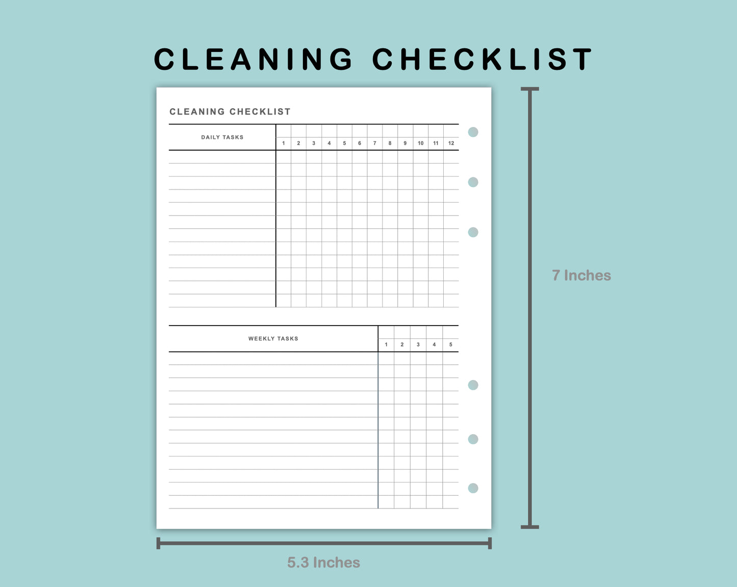 B6 Wide Inserts - Cleaning Checklist