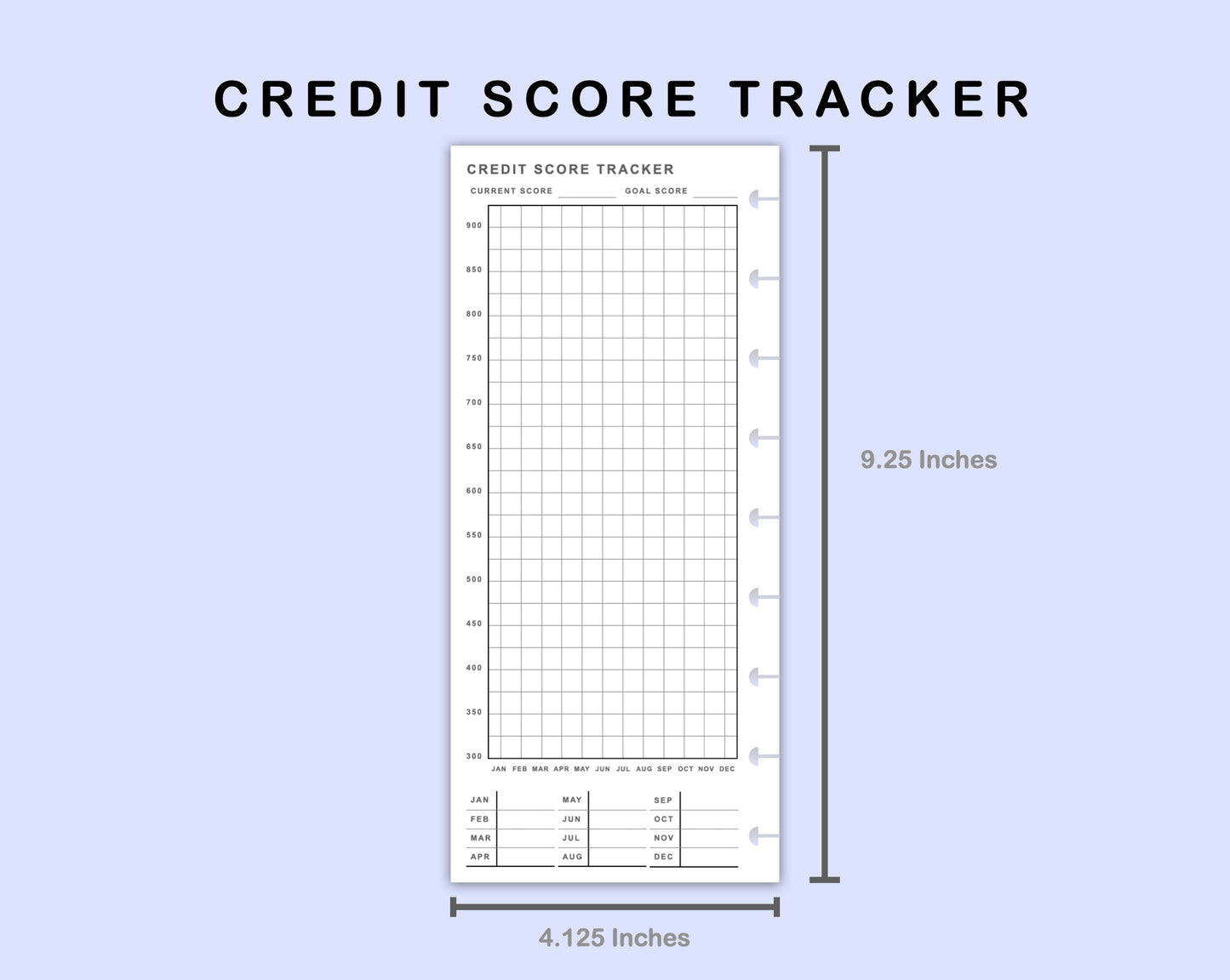 Skinny Classic HP Inserts - Credit Score Tracker