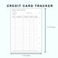 Personal Wide Inserts - Credit Card Tracker
