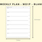 Classic HP Inserts - Weekly Plan - WO1P - Blank