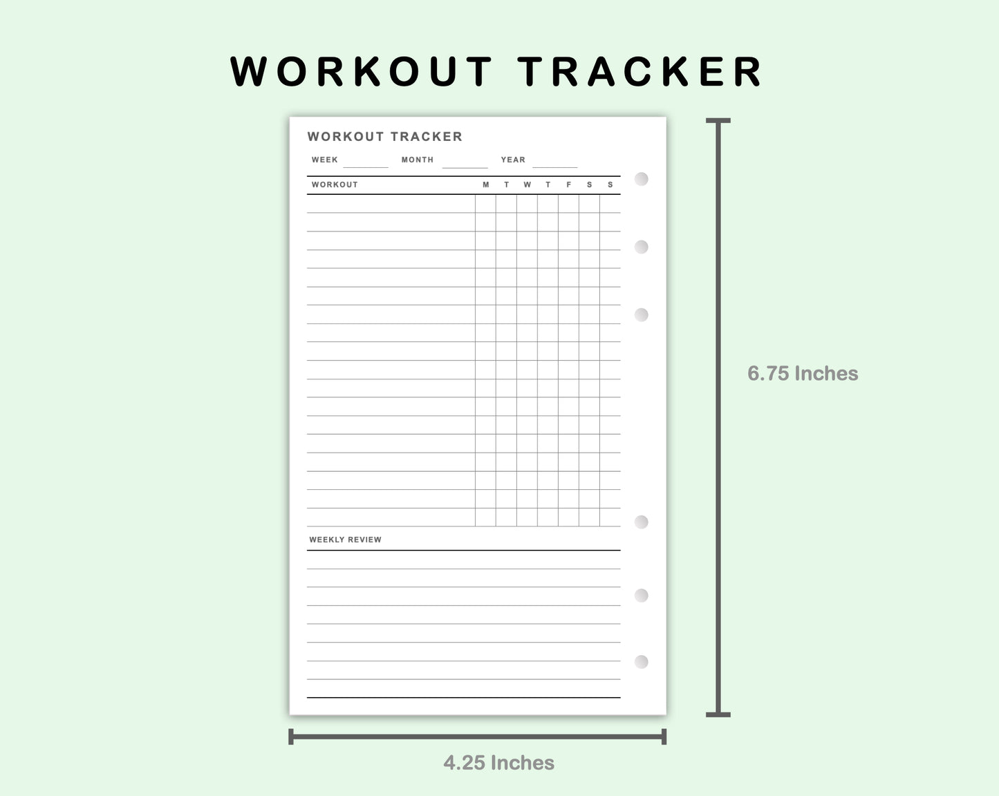 FC Compact Inserts - Workout Tracker