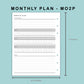 B6 Wide Inserts - Monthly Plan - MO2P - with Habit Tracker