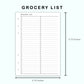 Personal Wide Inserts - Grocery List
