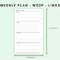 FC Compact Inserts - Weekly Plan - WO2P - Lined