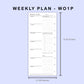 Skinny Classic HP Inserts - Weekly Plan - WO1P - with Top Priority