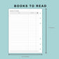 B6 Wide Inserts - Books to read