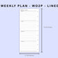 Skinny Classic HP Inserts - Weekly Plan - WO2P - Lined