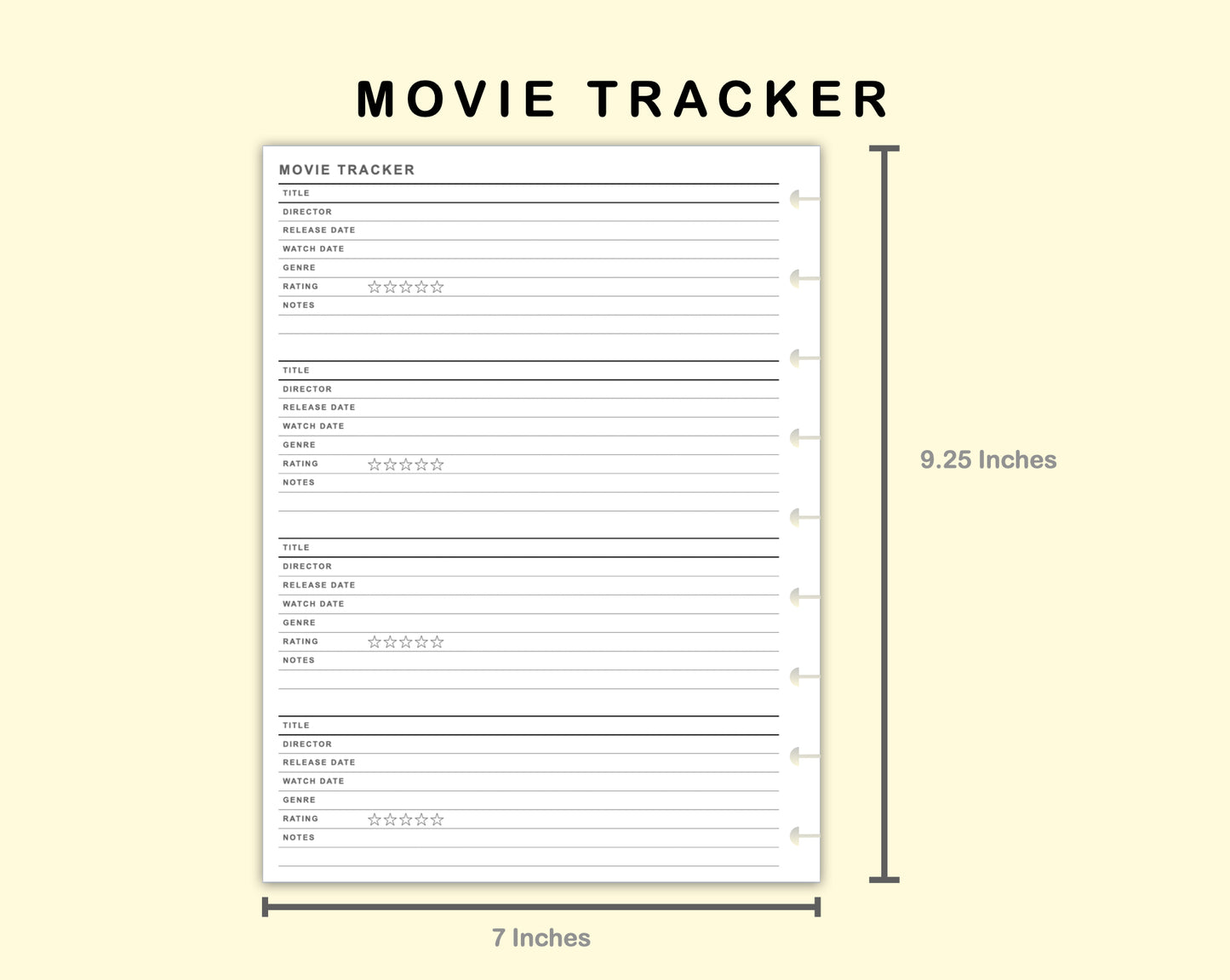 Classic HP Inserts - Movie Tracker