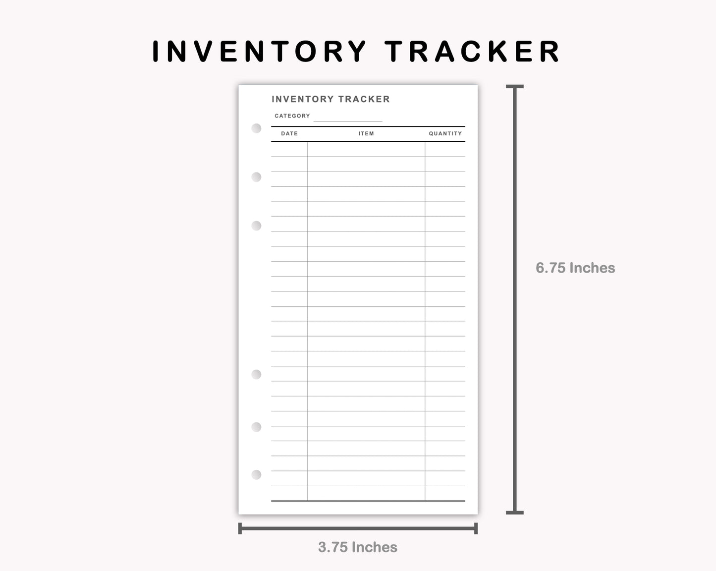 Personal Inserts - Inventory Tracker