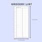 Skinny Classic HP Inserts - Grocery List