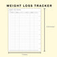 Classic HP Inserts - Weight Loss Tracker
