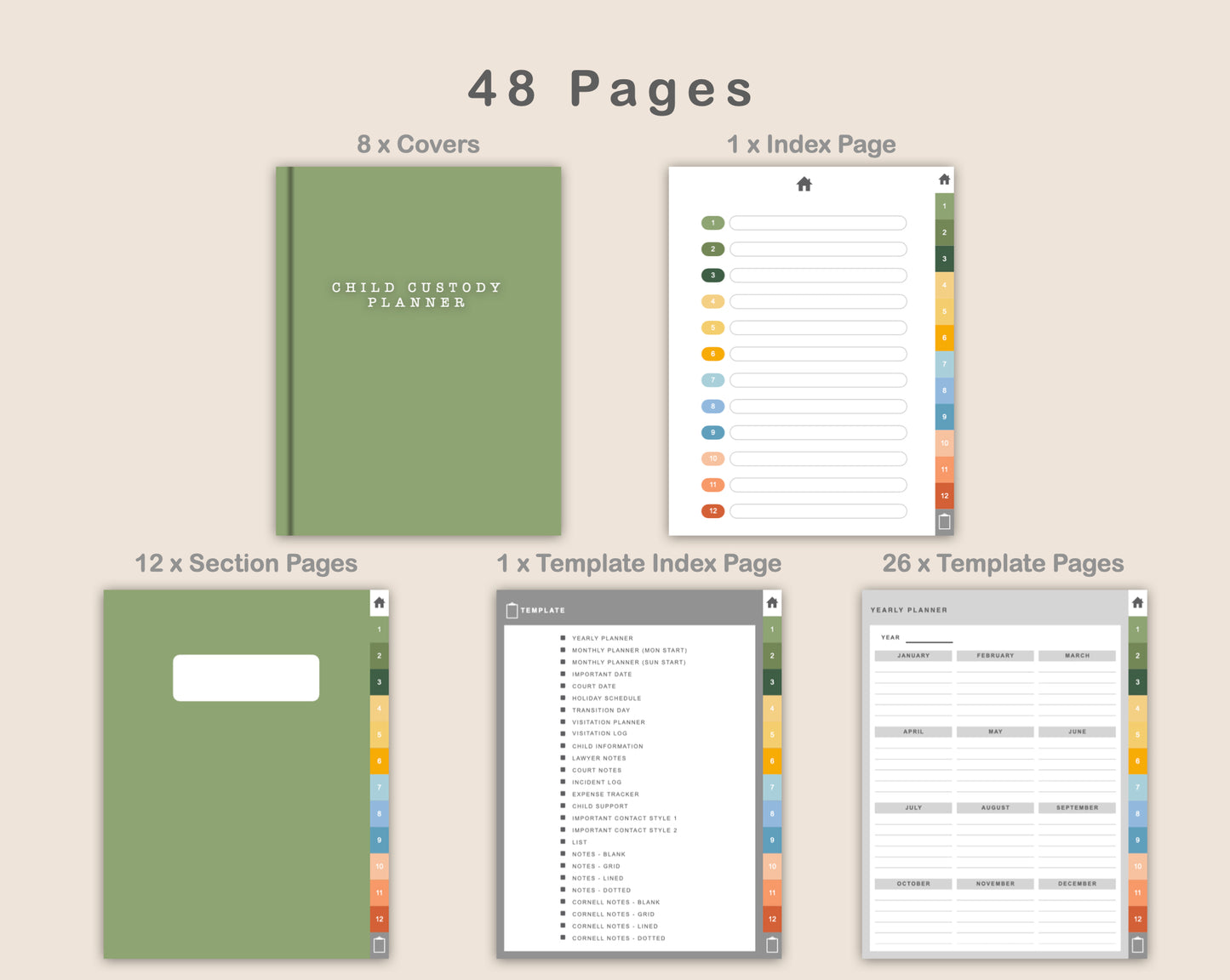 Digital Child Custody Planner - Bright