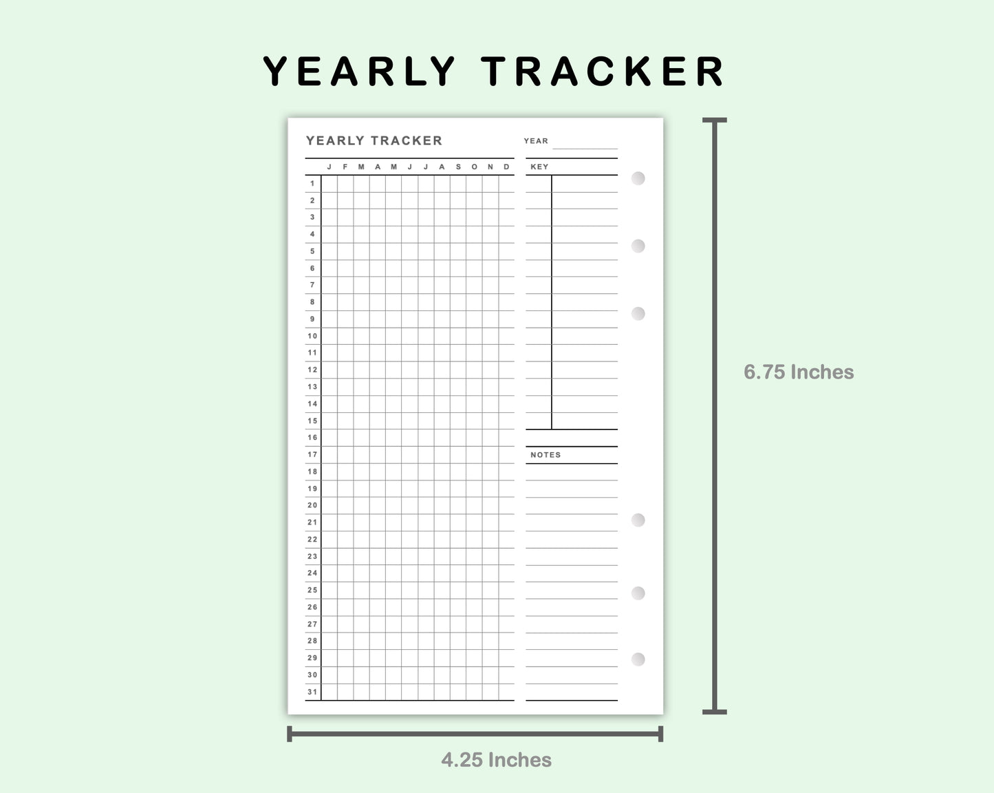 FC Compact Inserts - Yearly Tracker