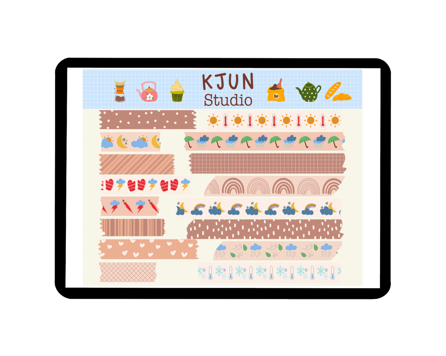 Digital Washi Tape - Neutral Weather