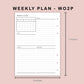 B6 Inserts - Weekly Plan - WO2P - with Calendar