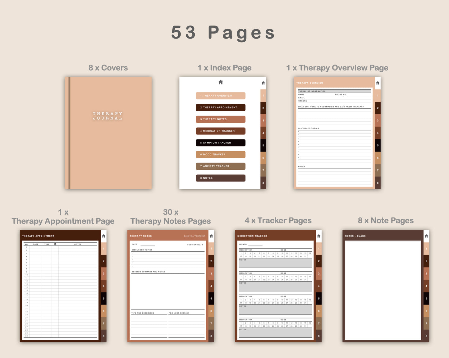 Digital Therapy Journal - Coffee Brown