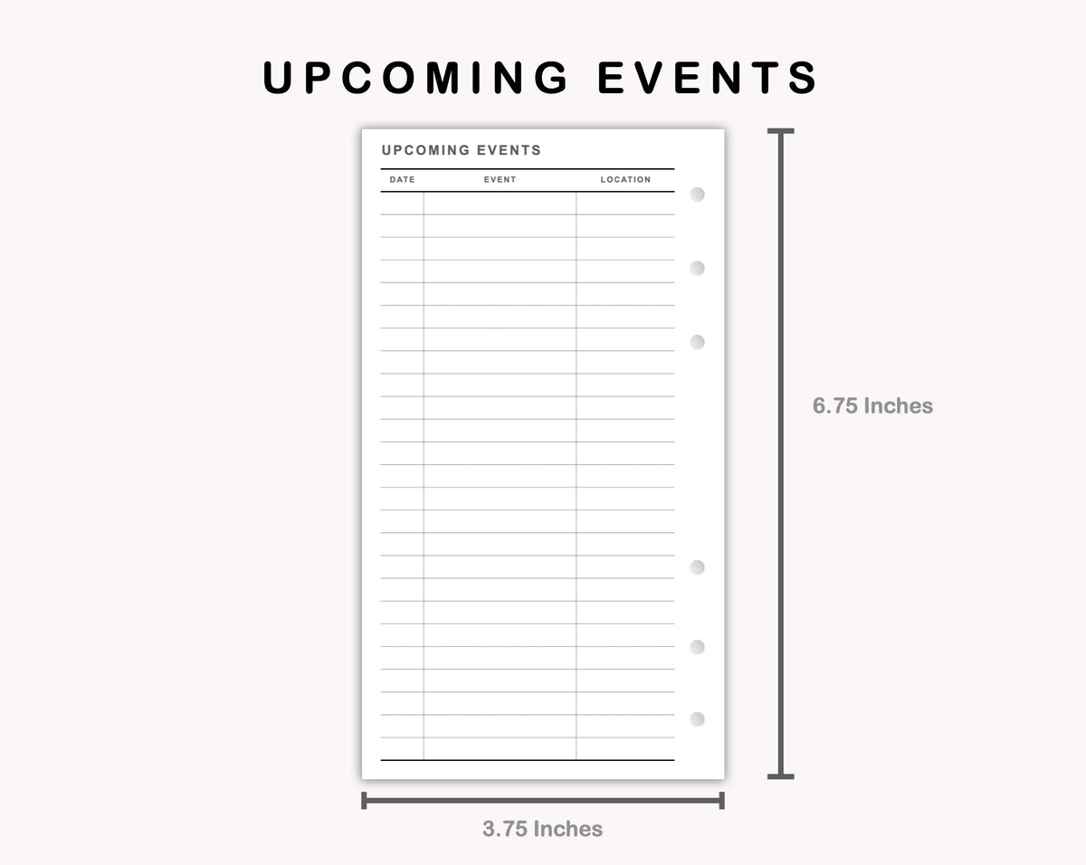 Events Insert Personal Inserts - Upcoming Event – kjunstudio