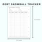 Personal Wide Inserts - Debt Snowball Tracker
