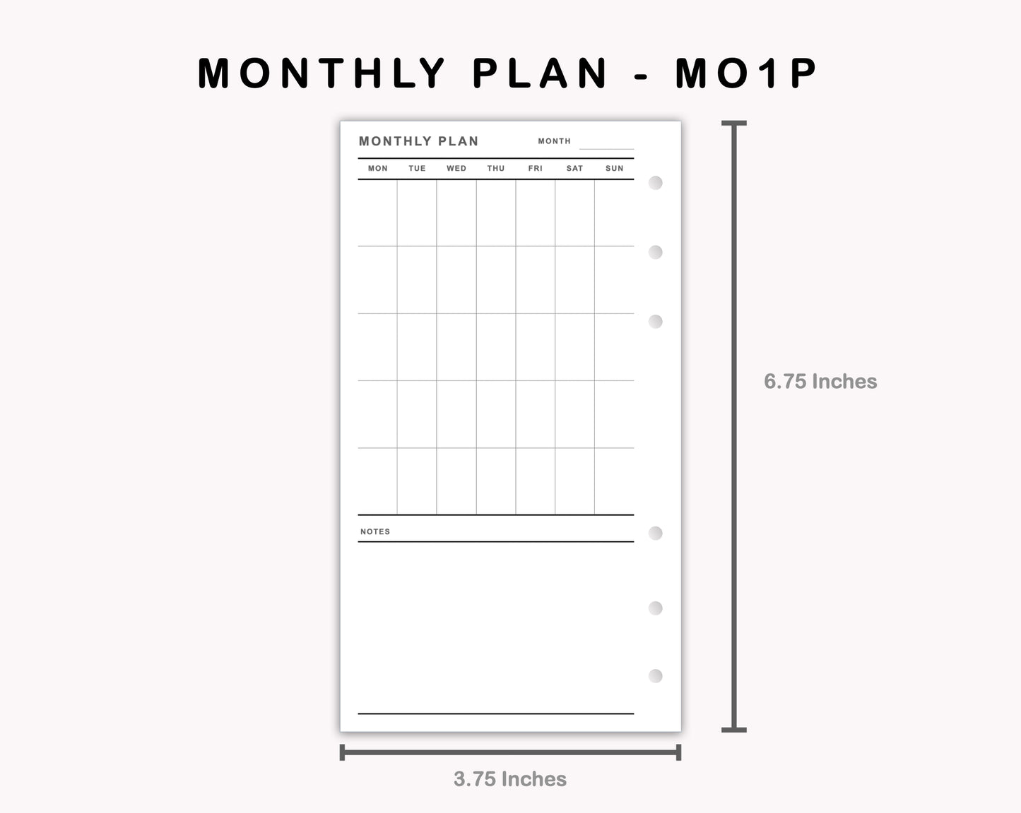 Personal Inserts - Monthly Plan - MO1P