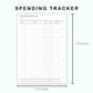 Personal Wide Inserts - Spending Tracker