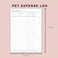 B6 Inserts - Pet Expense Log